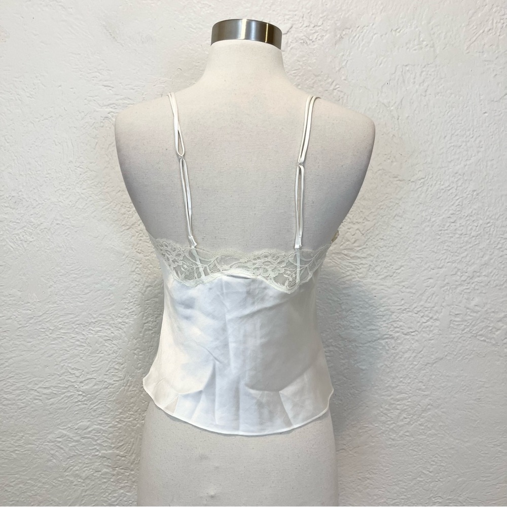 Vintage Victorias Secret XS Gold Label Cami Camisole Top Ivory White Satin Lace - Picture 5 of 9